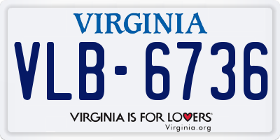 VA license plate VLB6736