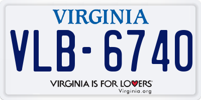 VA license plate VLB6740