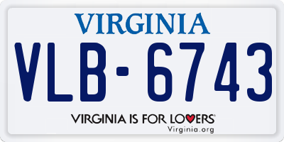 VA license plate VLB6743
