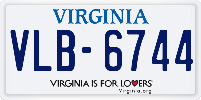 VA license plate VLB6744