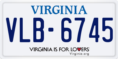 VA license plate VLB6745