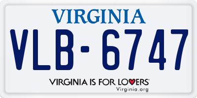 VA license plate VLB6747