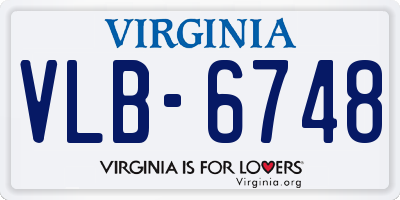 VA license plate VLB6748