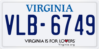 VA license plate VLB6749