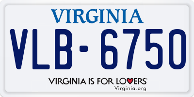 VA license plate VLB6750
