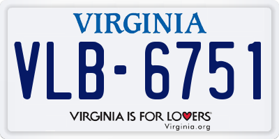 VA license plate VLB6751