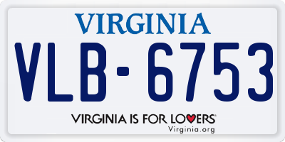 VA license plate VLB6753