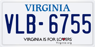 VA license plate VLB6755