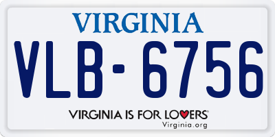VA license plate VLB6756
