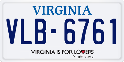 VA license plate VLB6761