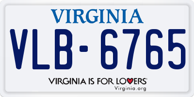 VA license plate VLB6765