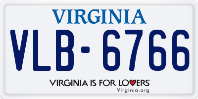 VA license plate VLB6766