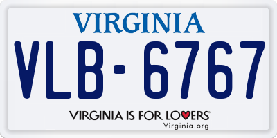 VA license plate VLB6767
