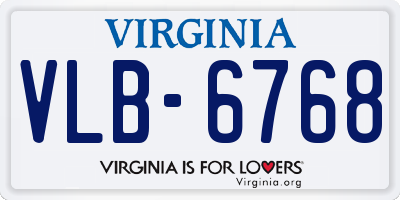 VA license plate VLB6768
