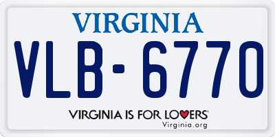 VA license plate VLB6770