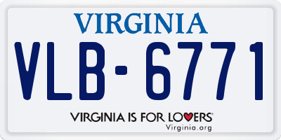 VA license plate VLB6771