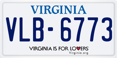 VA license plate VLB6773