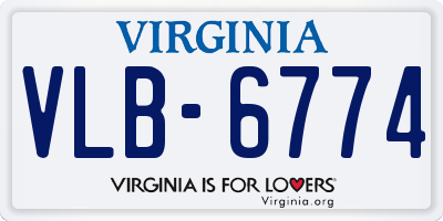 VA license plate VLB6774