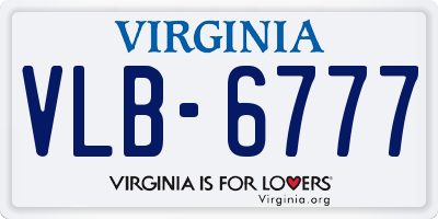 VA license plate VLB6777