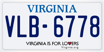 VA license plate VLB6778