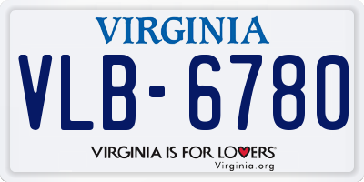 VA license plate VLB6780