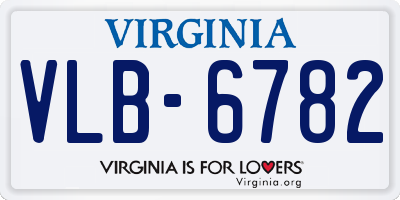VA license plate VLB6782