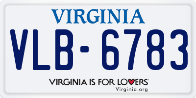 VA license plate VLB6783