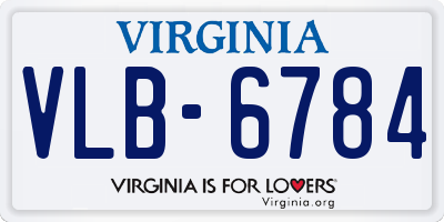 VA license plate VLB6784