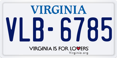 VA license plate VLB6785