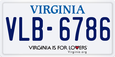 VA license plate VLB6786
