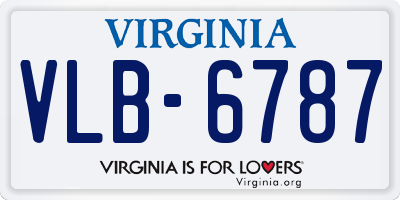 VA license plate VLB6787