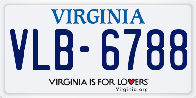 VA license plate VLB6788