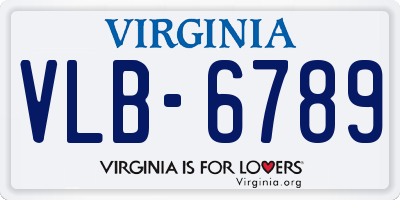 VA license plate VLB6789