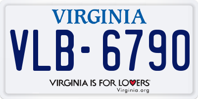 VA license plate VLB6790
