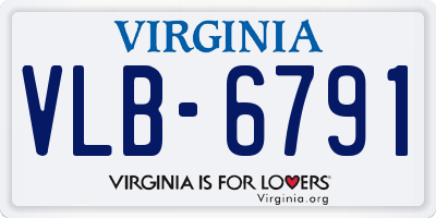 VA license plate VLB6791