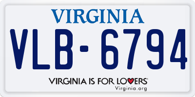 VA license plate VLB6794