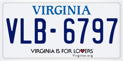 VA license plate VLB6797