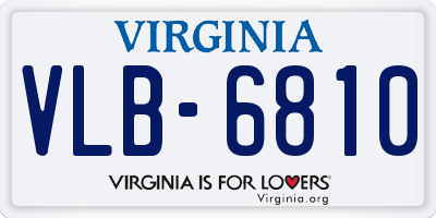 VA license plate VLB6810