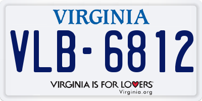 VA license plate VLB6812