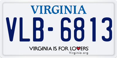 VA license plate VLB6813