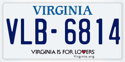 VA license plate VLB6814