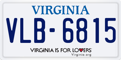 VA license plate VLB6815