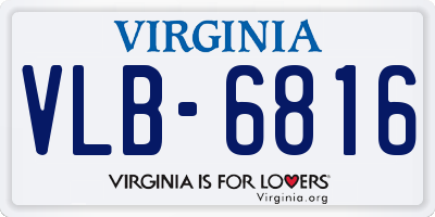 VA license plate VLB6816