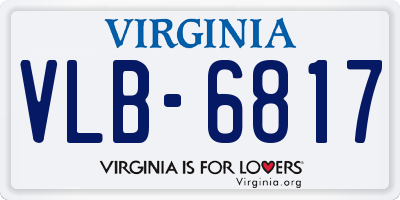 VA license plate VLB6817