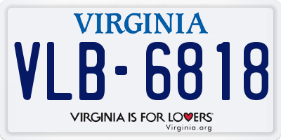 VA license plate VLB6818