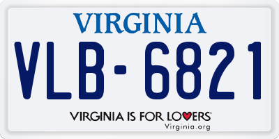 VA license plate VLB6821