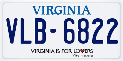 VA license plate VLB6822