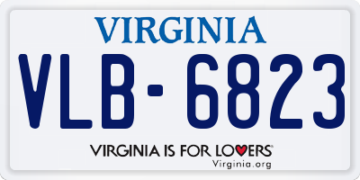 VA license plate VLB6823