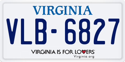 VA license plate VLB6827
