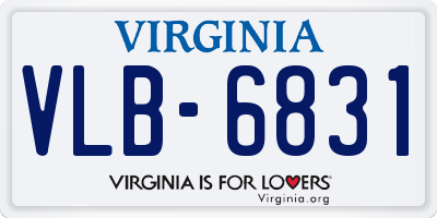 VA license plate VLB6831